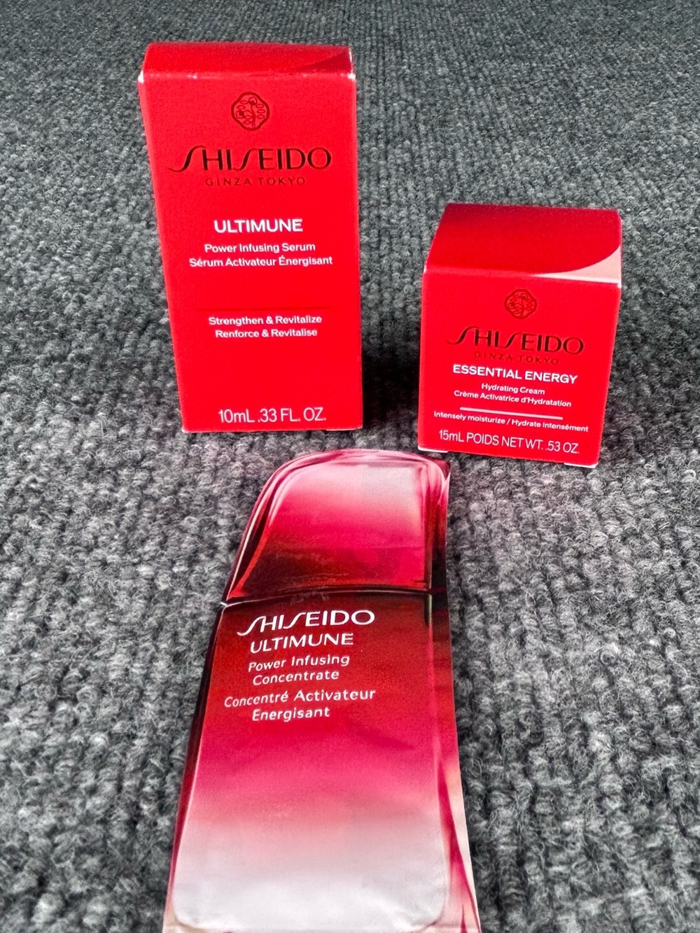 Shiseido Skincare 3 ~ Serum, Cream & Concentrate Ultimune Deluxe Travel Sample